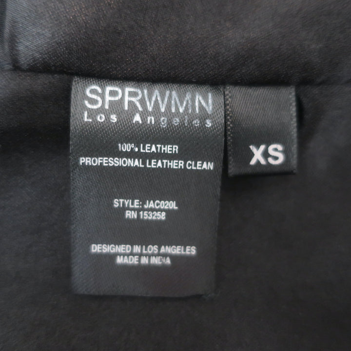 SPRWMN Leather Blazer Black Size Extra Small One-Button Jacket
