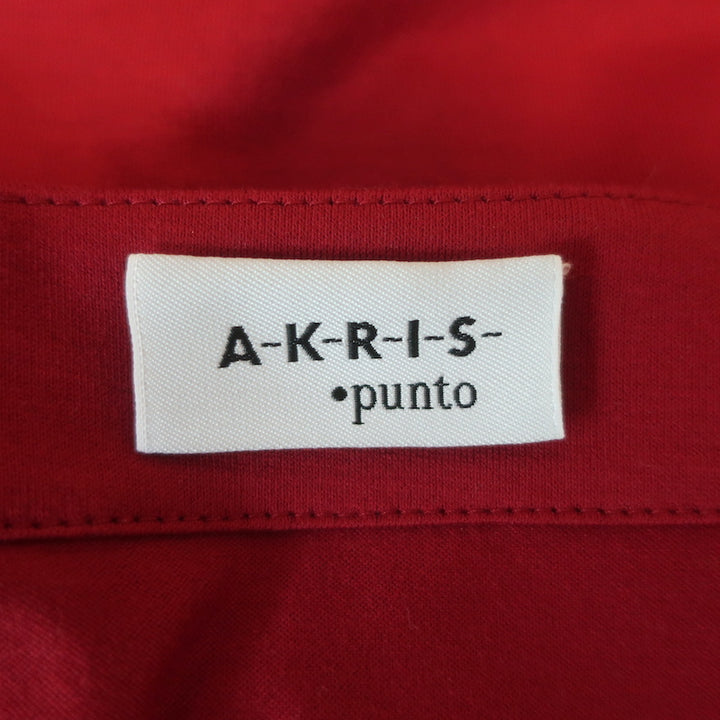 Akris Punto Cap Sleeve Square Neck Top Red Stretch Cotton Size US 8