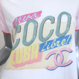 Chanel 2017 Viva Coco Cuba Libre T-Shirt White & Light Pink Cotton Size Medium