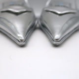 Prada Kitten Heel Slingback Pumps Silver Mirrored Leather Size 40
