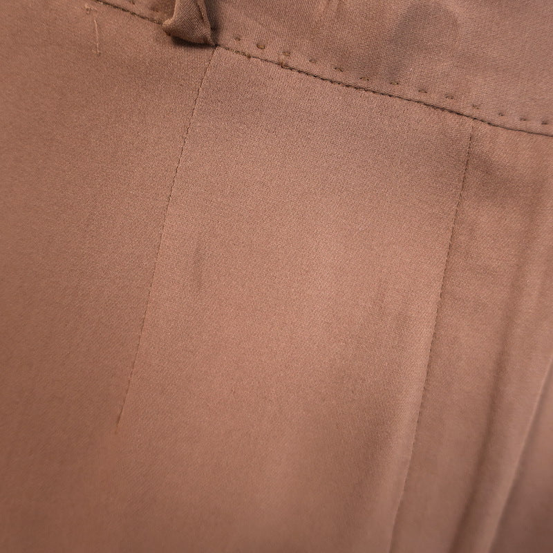 Loro Piana Tapered Trousers Brown Stretch Silk Size 40