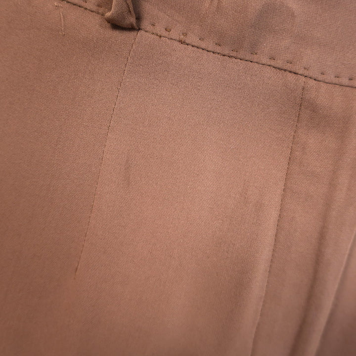 Loro Piana Tapered Trousers Brown Stretch Silk Size 40