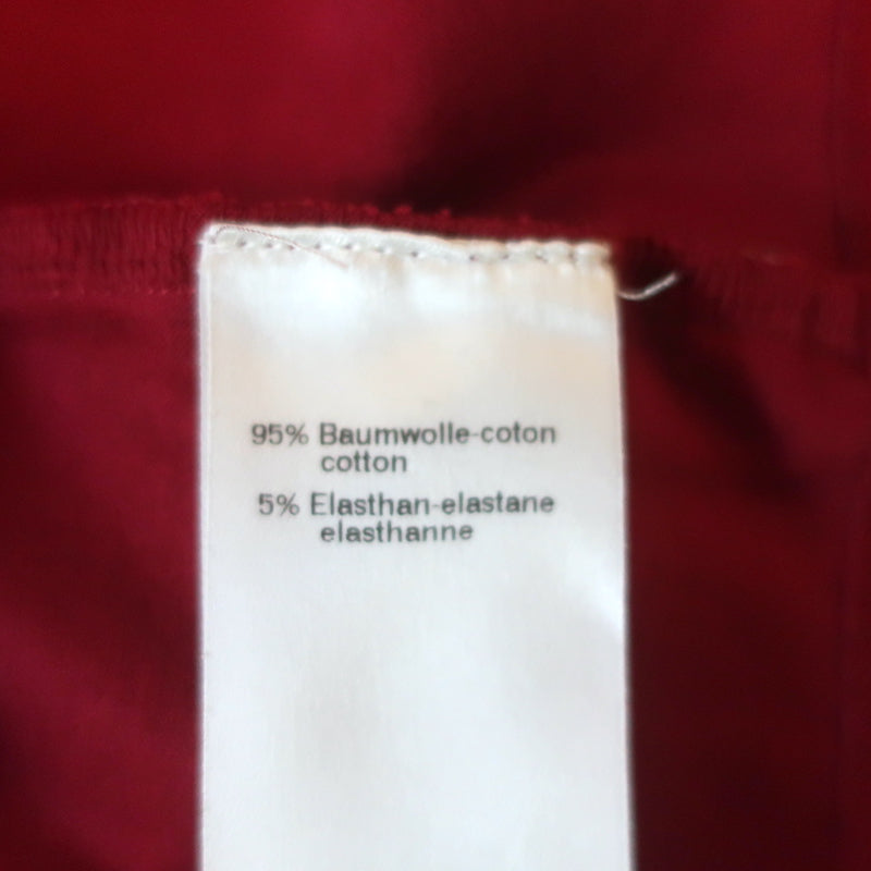 Akris Punto Cap Sleeve Square Neck Top Red Stretch Cotton Size US 8