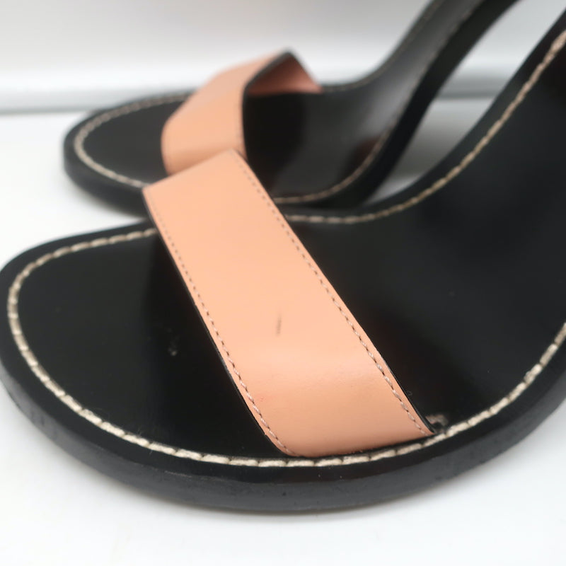 Louis Vuitton Calfskin Damier Ebene Passenger Heeled Sandals 37 Venus Pink