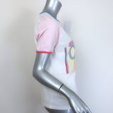 Chanel 2017 Viva Coco Cuba Libre T-Shirt White & Light Pink Cotton Size Medium
