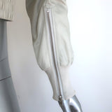 IRO Arley Cropped Ruched Bomber Jacket Light Gray Size 34