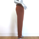 Loro Piana Tapered Trousers Brown Stretch Silk Size 40