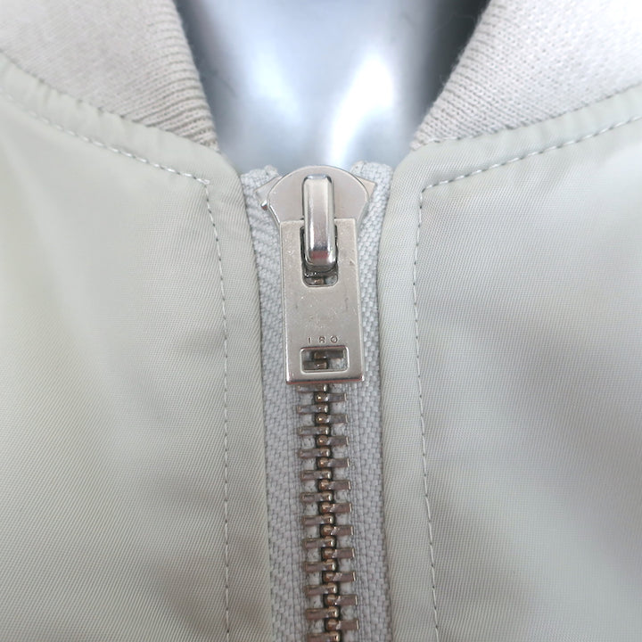 IRO Arley Cropped Ruched Bomber Jacket Light Gray Size 34