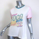 Chanel 2017 Viva Coco Cuba Libre T-Shirt White & Light Pink Cotton Size Medium