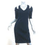 St. John Cold Shoulder Dress Navy Wool-Blend Size 6 Short Sleeve Sheath NEW
