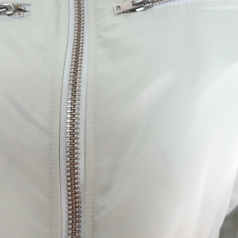 IRO Arley Cropped Ruched Bomber Jacket Light Gray Size 34