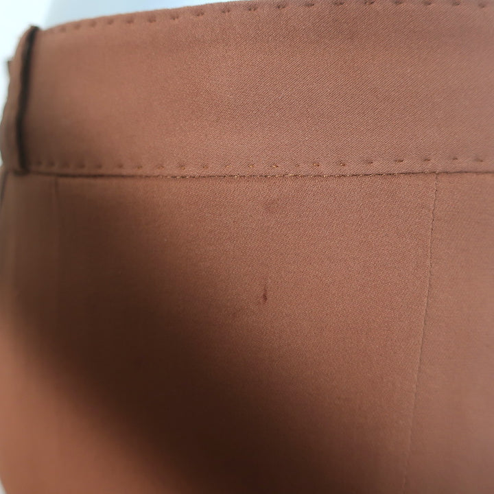 Loro Piana Tapered Trousers Brown Stretch Silk Size 40