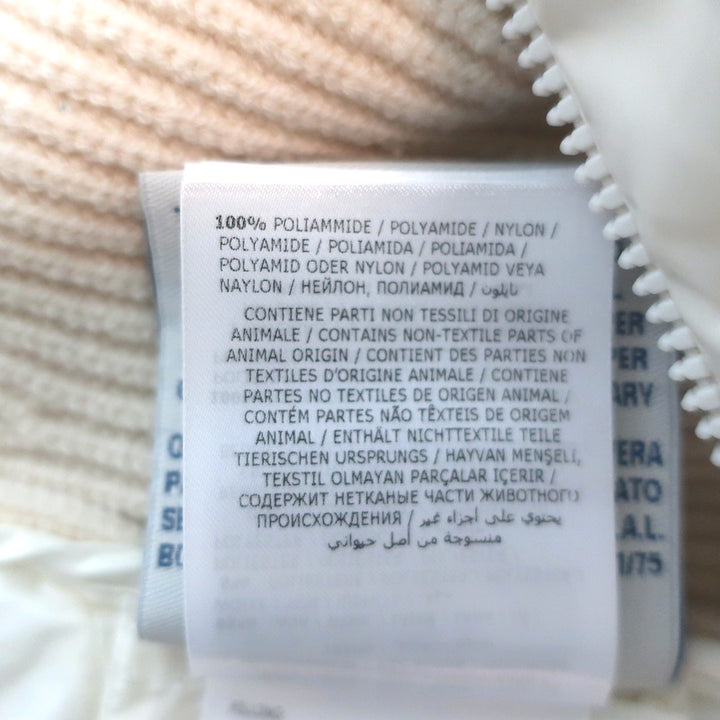 Moncler Maglione Tricot ivory wool-blend down puffer cardigan, authentic pre-owned luxury piece