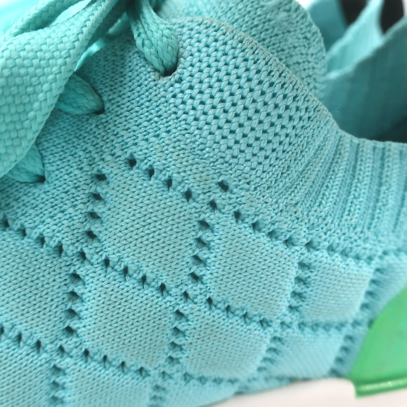 Chanel Quilted Knit Low Top Sneakers Blue Size 37.5