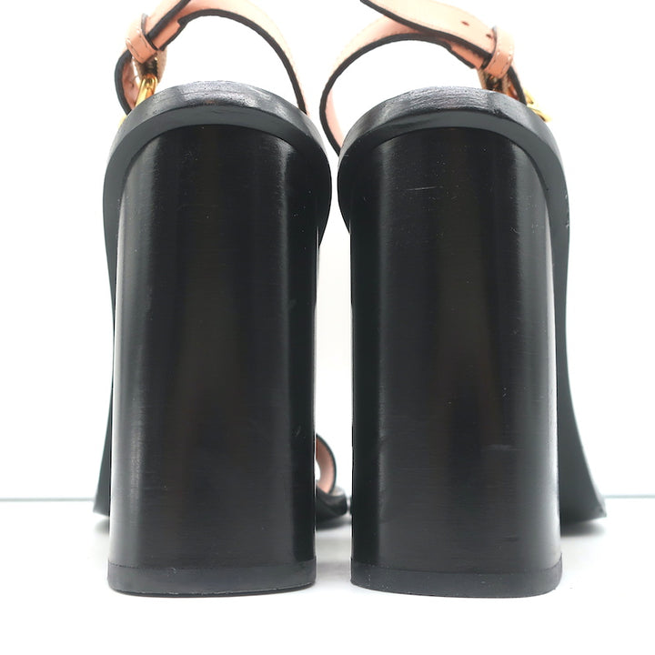 Louis Vuitton Passenger Sandals Ebony Damier Canvas &amp; Pink Leather Size 39