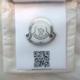 Moncler ivory wool tricot cardigan down puffer jacket, size Large, pre-owned authentic designer piece