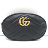 Gucci GG Marmont Belt Bag Black Matelasse Leather Size 34 NEW