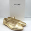 Celine Les Ballerines Mary Jane Flats Gold Metallic Snake-Print Leather Size 40