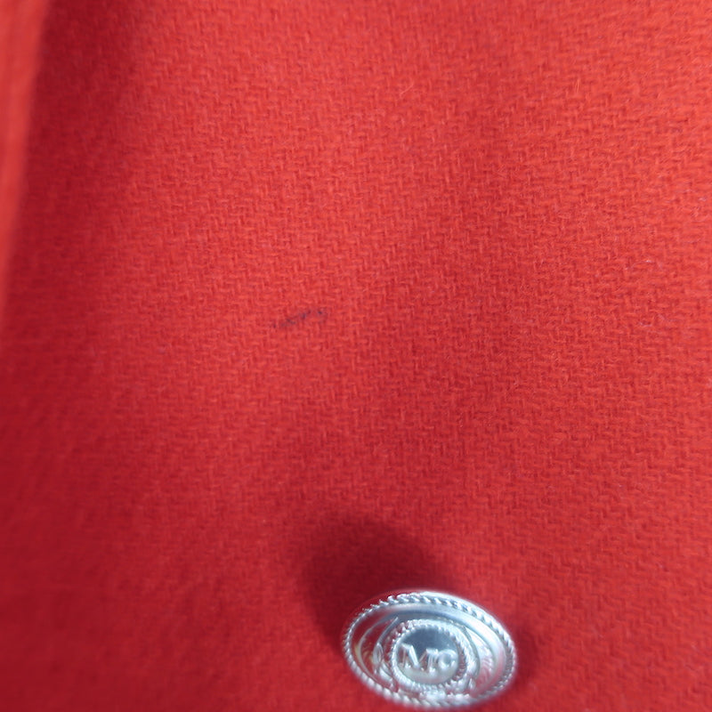 McQ Alexander McQueen double-breasted red wool-cashmere coat, authentic pre-owned luxury, size 42
