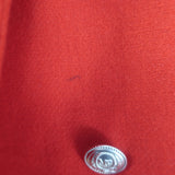 McQ Alexander McQueen double-breasted red wool-cashmere coat, authentic pre-owned luxury, size 42