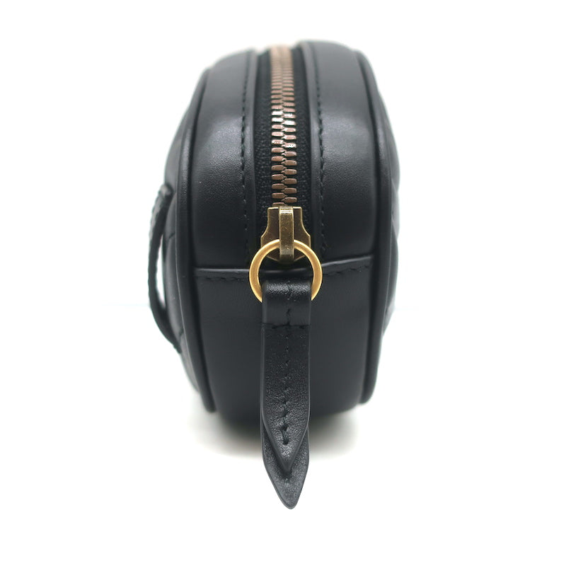 Gucci GG Marmont Belt Bag Black Matelasse Leather Size 34 NEW