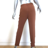 Loro Piana Tapered Trousers Brown Stretch Silk Size 40