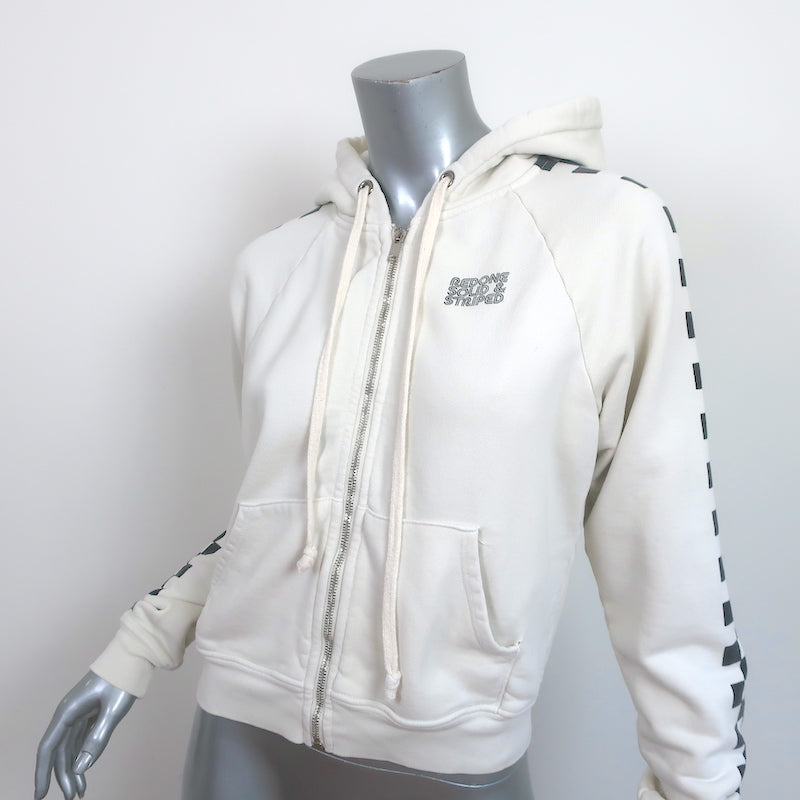 Solid &amp; Striped x RE/DONE Malibu Zip-Up Hoodie Sweatshirt Dirty White Size Small