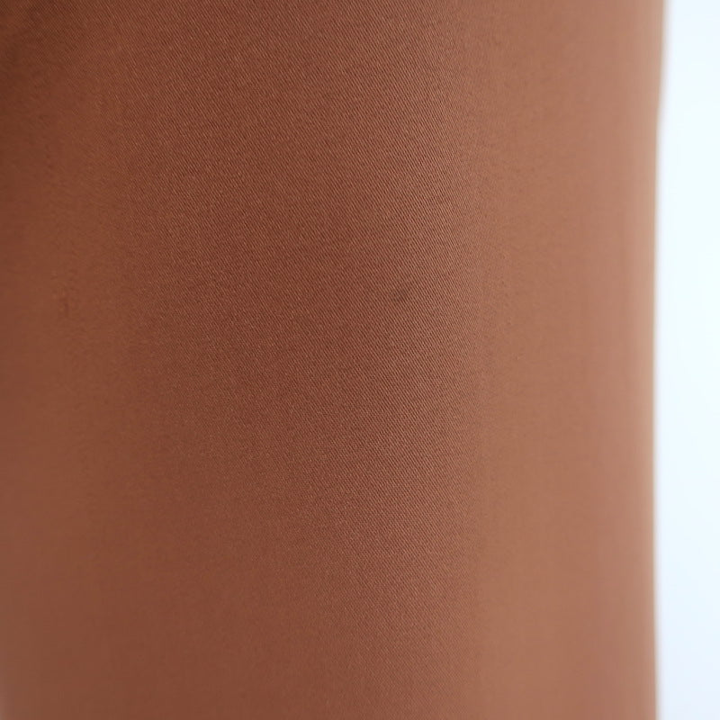 Loro Piana Tapered Trousers Brown Stretch Silk Size 40