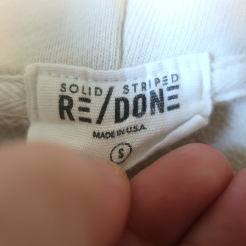 Solid &amp; Striped x RE/DONE Malibu Zip-Up Hoodie Sweatshirt Dirty White Size Small