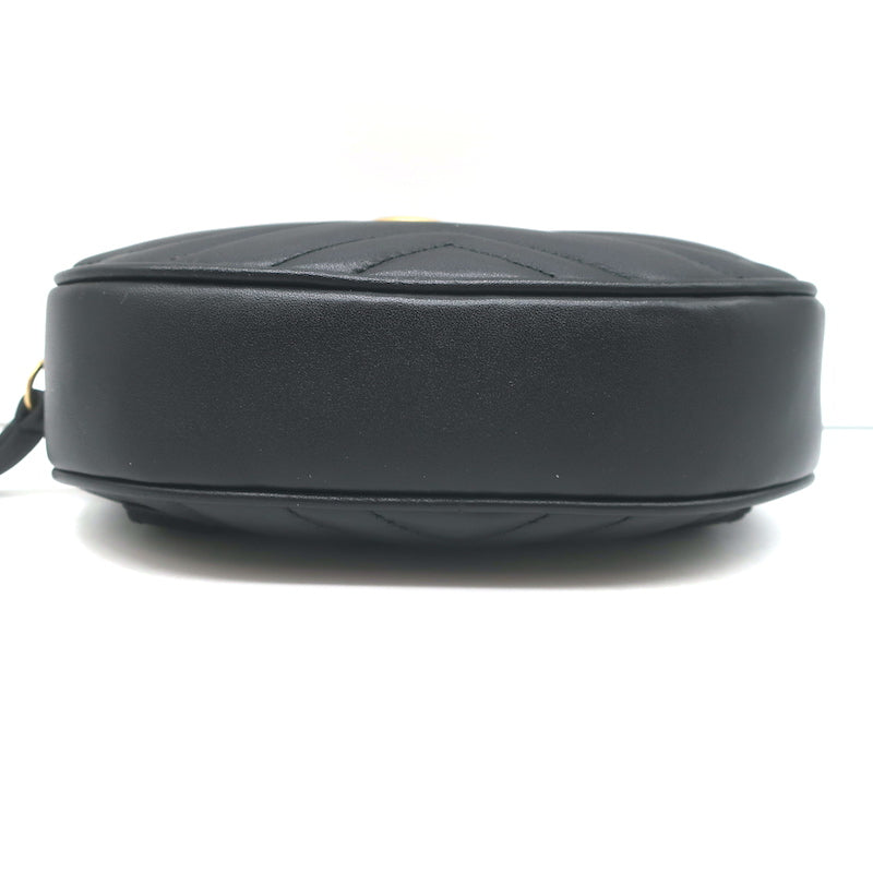 Gucci GG Marmont Belt Bag Black Matelasse Leather Size 34 NEW