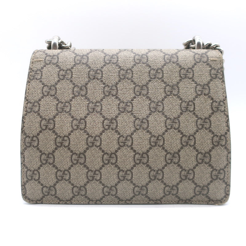 Gucci GG Supreme Mini Dionysus Shoulder Bag Beige Canvas &amp; Black Suede Crossbody