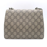 Gucci GG Supreme Mini Dionysus Shoulder Bag Beige Canvas & Black Suede Crossbody