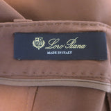 Loro Piana Tapered Trousers Brown Stretch Silk Size 40