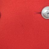 McQ Alexander McQueen double-breasted coat in red wool-cashmere, authentic pre-owned luxury piece, size 42