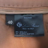 Loro Piana Tapered Trousers Brown Stretch Silk Size 40
