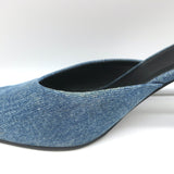 Balenciaga Denim Block-Heel Mules Blue Size 38