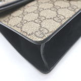 Gucci GG Supreme Mini Dionysus Shoulder Bag Beige Canvas & Black Suede Crossbody