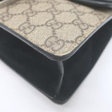 Gucci GG Supreme Mini Dionysus Shoulder Bag Beige Canvas & Black Suede Crossbody