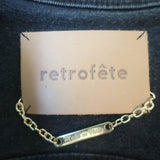 Retrofete Ada Puff Sleeve Denim Jacket Faded Black Stretch Cotton Size Small