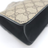 Gucci GG Supreme Mini Dionysus Shoulder Bag Beige Canvas & Black Suede Crossbody