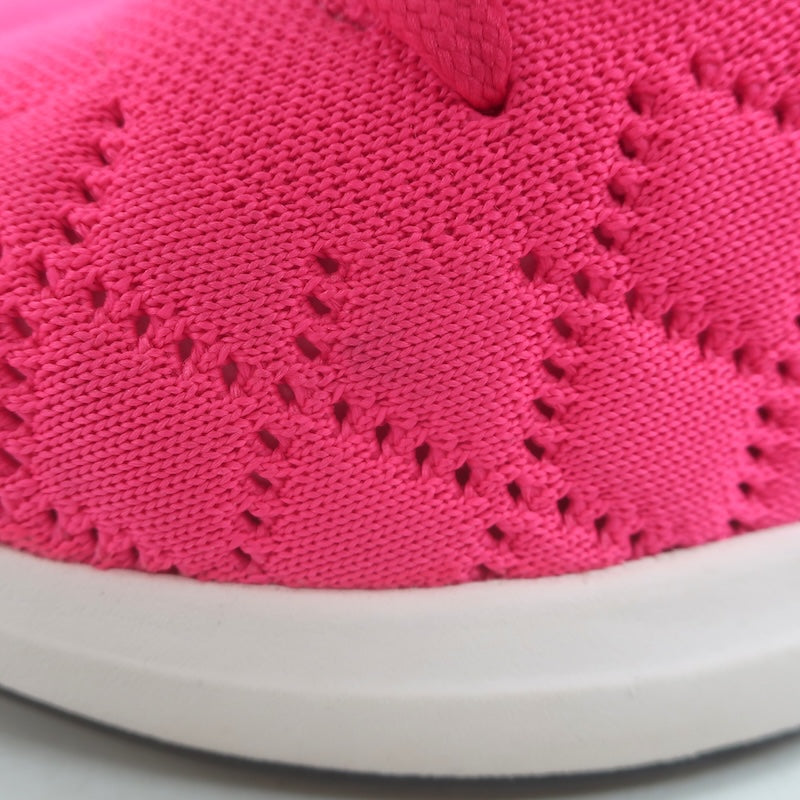 Chanel Quilted Knit Low Top Sneakers Hot Pink Size 37.5