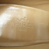 Hermes Lux 95 Printed Satin Pointed Toe Pumps Beige Size 38