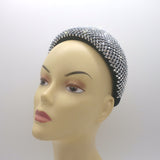 Prada Crystal-Embellished Wide Headband Black Satin