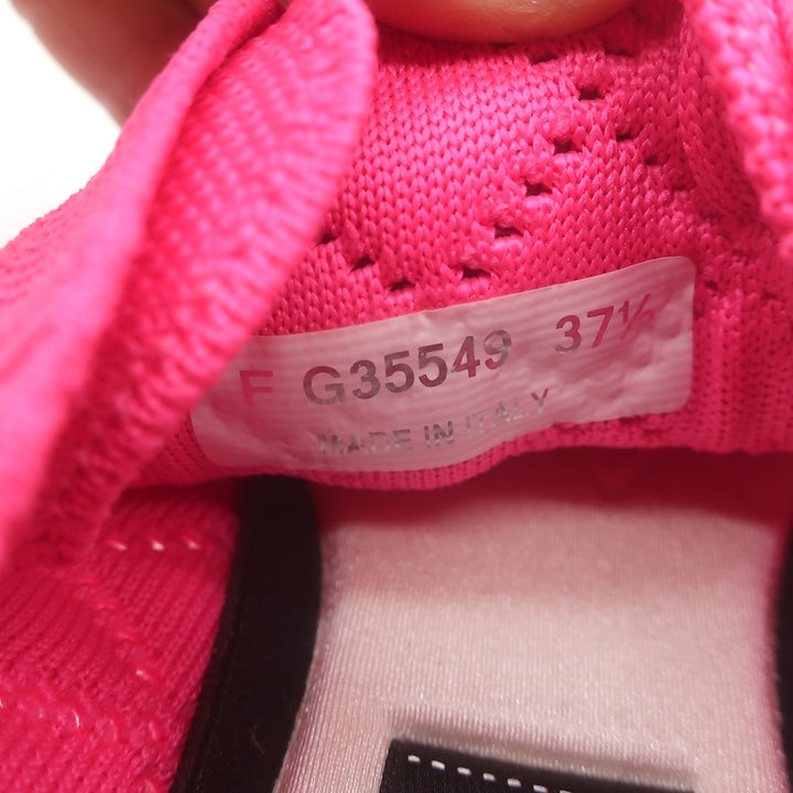 Chanel Quilted Knit Low Top Sneakers Hot Pink Size 37.5