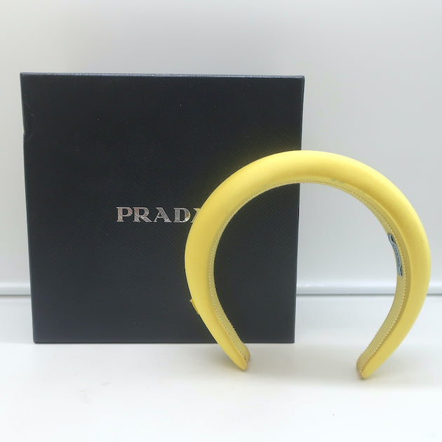 Prada Wide Headband Yellow Satin – Celebrity Owned display picture 1
