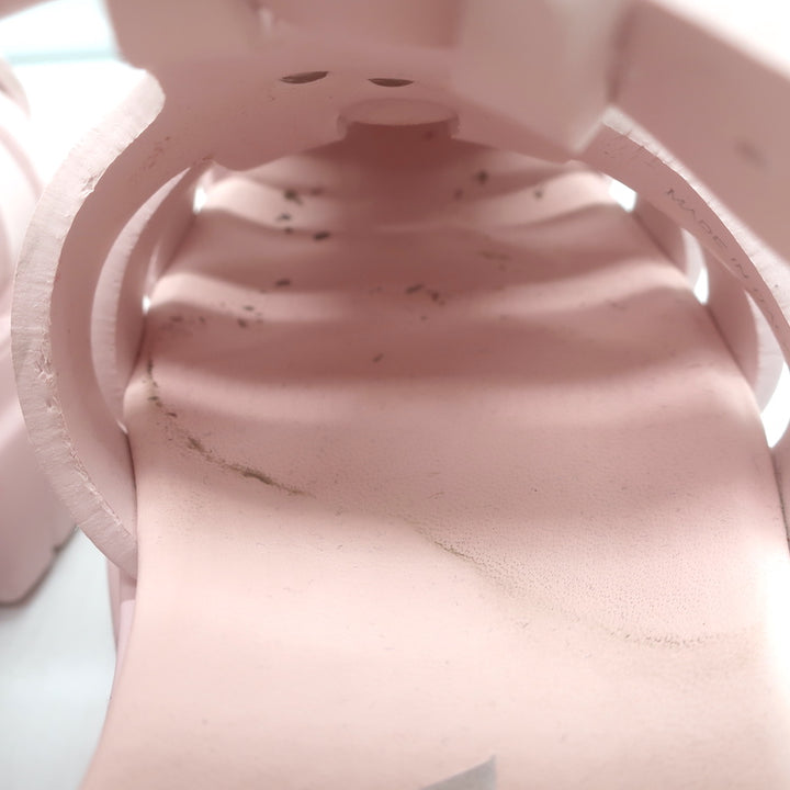 Prada Monolith Rubber Cage Sandals Baby Pink Size 37 Platform Slingback