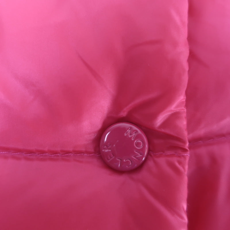 Moncler Liane packable down puffer vest in fuchsia, authentic pre-owned with down fill, gently worn size 2