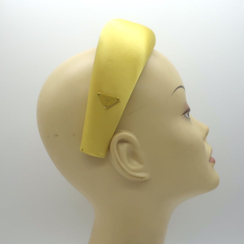 Prada Wide Headband Yellow Satin