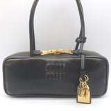 Miu Miu Beau Small Shoulder Bag Coffee Distressed Leather NEW