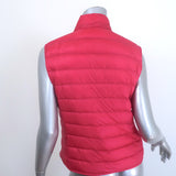Moncler Liane packable down puffer vest in fuchsia with down fill, pre-owned gently worn luxury piece